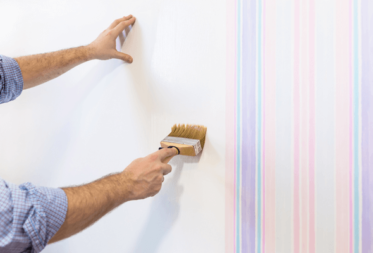 worcester handyman putting up wallpaper