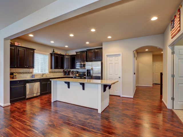 Shrewsbury kitchen remodeling with beutiful wood flooring